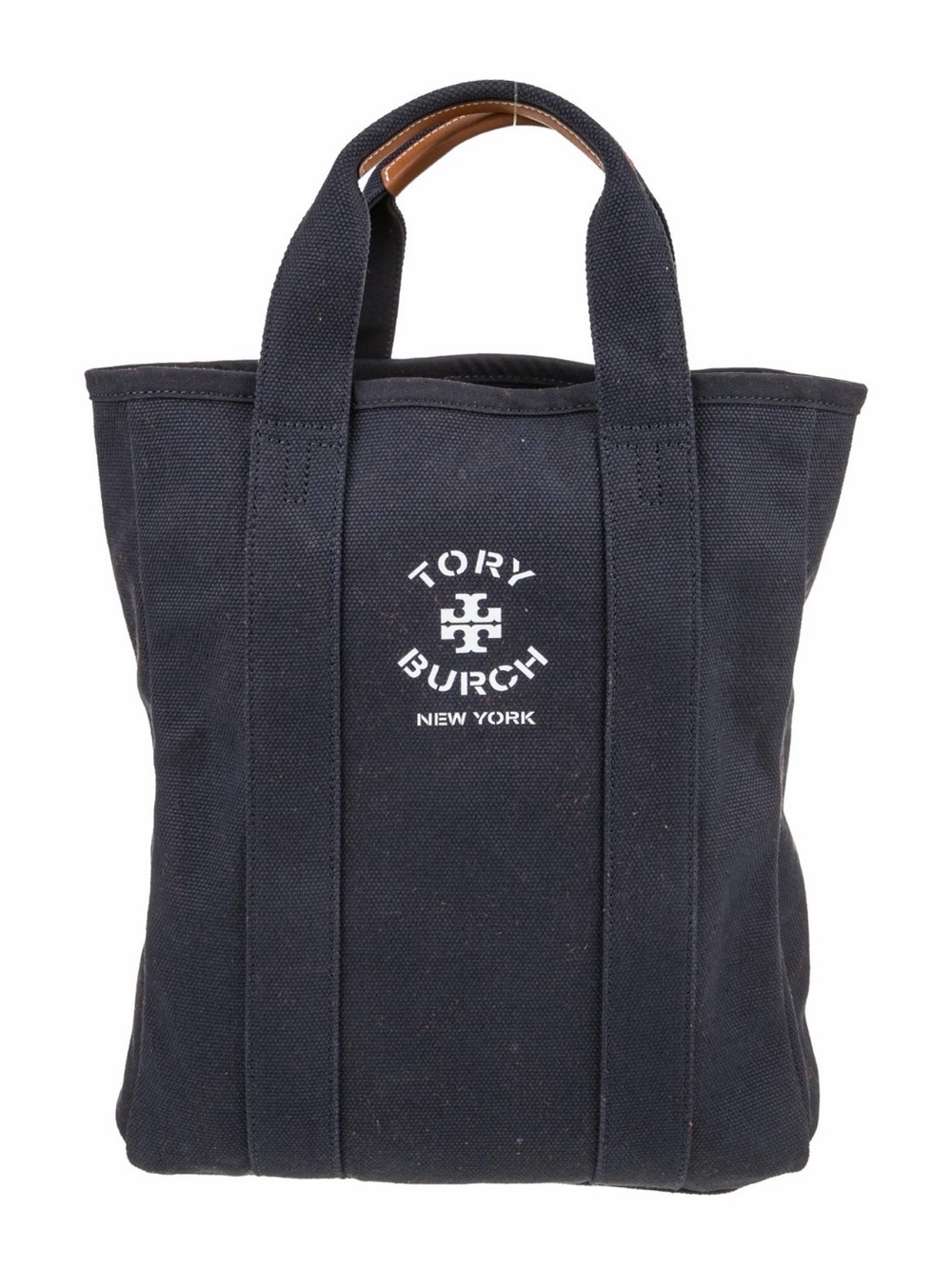 Tory Burch Navy Blue Mercer St Canvas Tote Bag